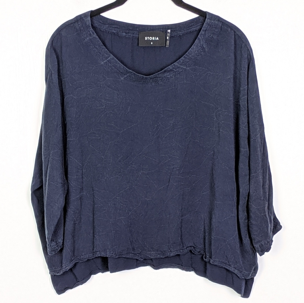 Storia Oversized Navy Dolman Top Size S